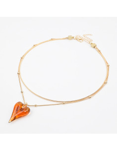 Collar de Cadenas y Dije Acrílico
