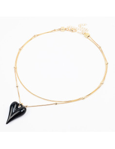 Collar de Cadenas y Dije Acrílico