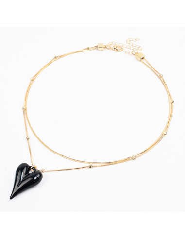 Collar de Cadenas y Dije Acrílico