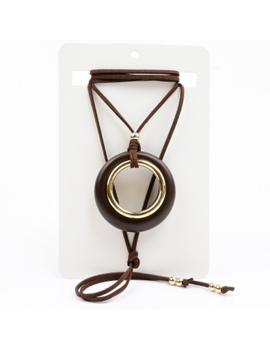 Collar de Gamuza y Dije Acrílico