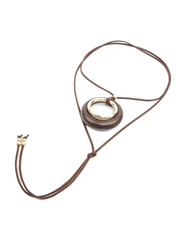 Collar de Gamuza y Dije Acrílico
