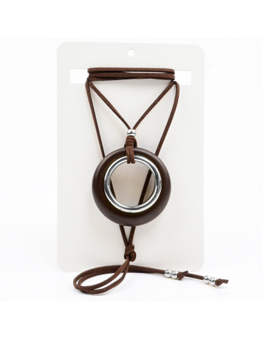 Collar de Gamuza y Dije Acrílico