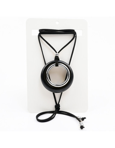 Collar de Gamuza y Dije Acrílico
