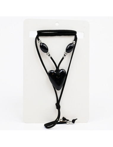 Collar de Gamuza Marbled Heart