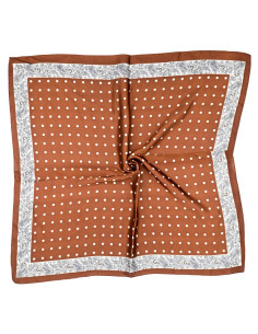 Pañuelo Paisley Dots Brown (70x70)