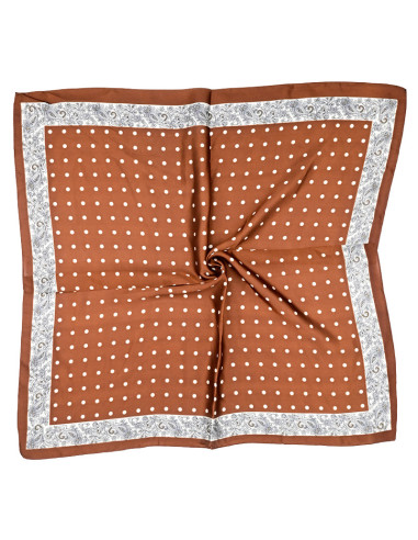 Pañuelo Paisley Dots Brown (70x70)