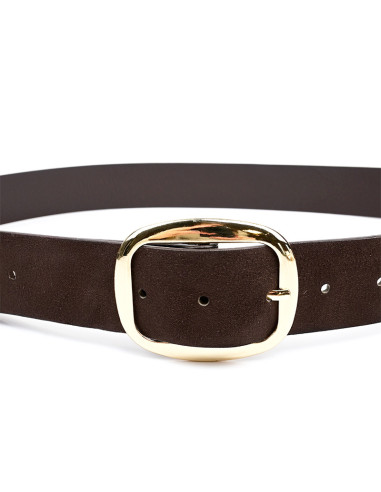 Cinturón  de PU Golden Buckle