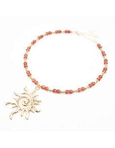 Collar Enhebrado Sol Dorado