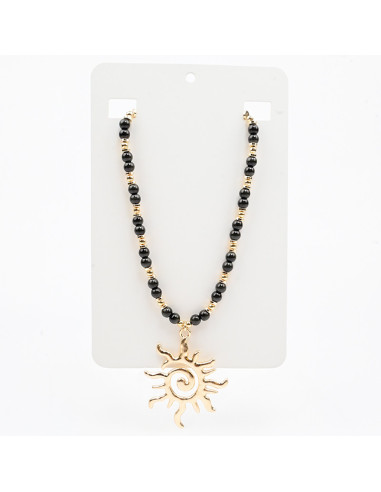 Collar Enhebrado Sol Dorado