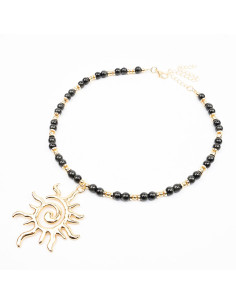 Collar Enhebrado Sol Dorado