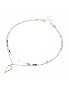 Collar Doble de Cadenas y Dije