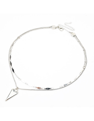 Collar Doble de Cadenas y Dije