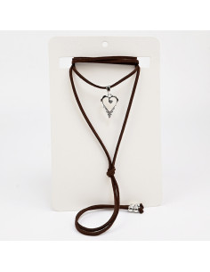 Collar de Gamuza y Dije de Fundición
