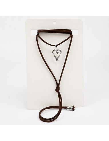 Collar de Gamuza y Dije de Fundición