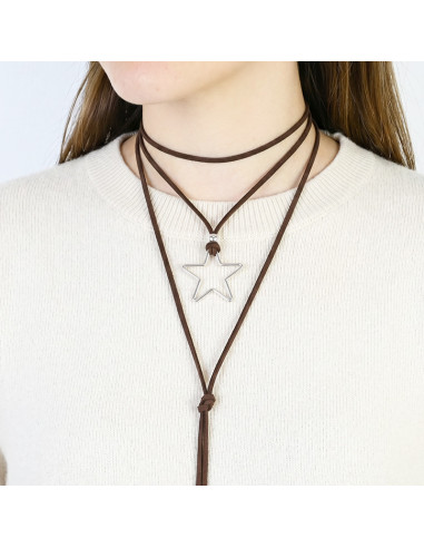 Collar de Gamuza y Dije Estrella | Infinita Moda
