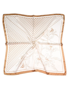 Pañuelo Flower Line Cinnamon (70x70)