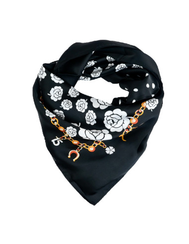 Pañuelo XXL Flowers Chain Black