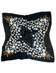 Pañuelo XXL Flowers Chain Black