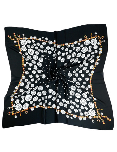 Pañuelo XXL Flowers Chain Black
