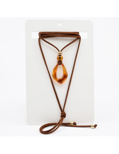 Collar de Gamuza y Dije Organico | Infinita