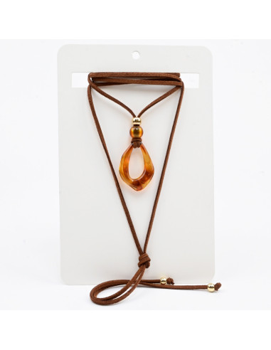 Collar de Gamuza y Dije Organico | Infinita