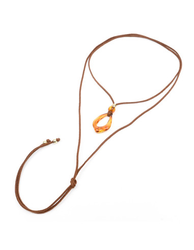 Collar de Gamuza y Dije Organico | Infinita
