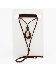 Collar de Gamuza y Dije Organico | Infinita