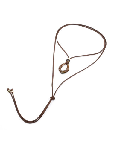 Collar de Gamuza y Dije Organico | Infinita