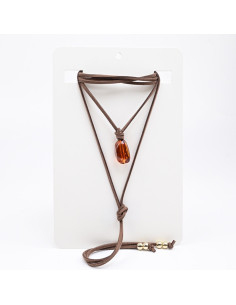 Collar de Gamuza y Dije Ambar