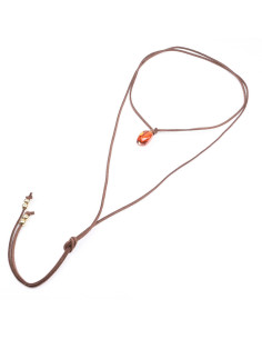 Collar de Gamuza y Dije Ambar