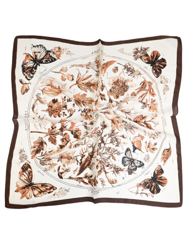 Pañuelo Garden Butterfly Brown (70x70)