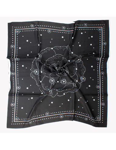 Pañuelo XXL Dots Flower Black