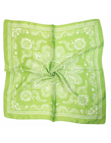 Pañuelo Flowers Color Green (70x70)