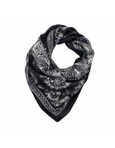 Pañuelo Flowers Color Black (70x70)