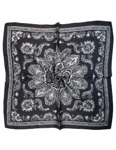 Pañuelo Flowers Color Black (70x70)