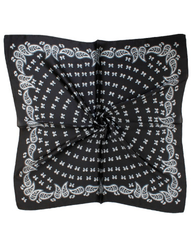 Pañuelo Paisley Spiral Black (70x70)