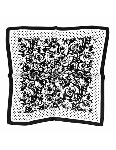 Pañuelo Dots and Rose Black (70x70)