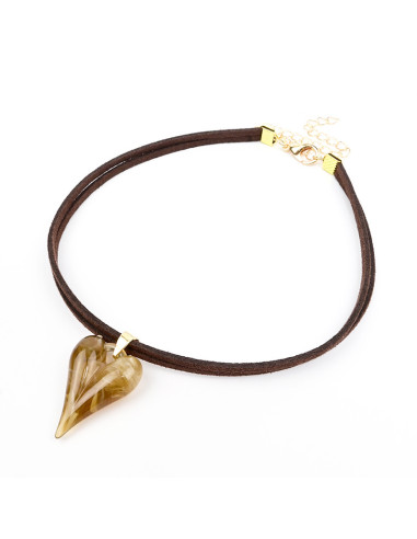Choker de Gamuza y Acrílico | Infinita Moda