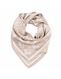 Pañuelo Flower & Dots Cinnamon (70x70)