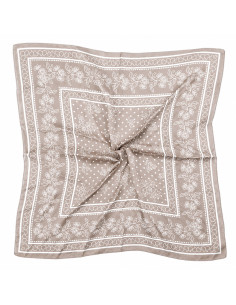 Pañuelo Flower & Dots Cinnamon (70x70)
