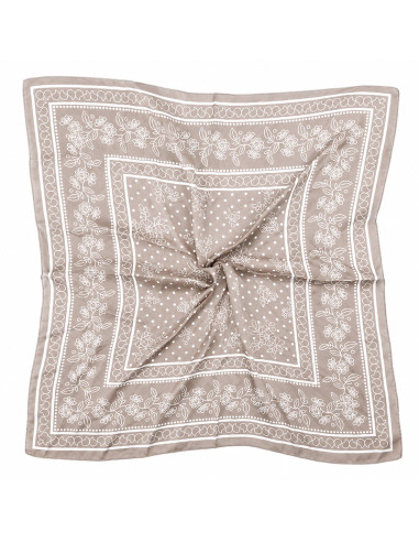 Pañuelo Flower & Dots Cinnamon (70x70)