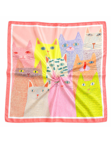 Pañuelo Kitten Coral (70x70)