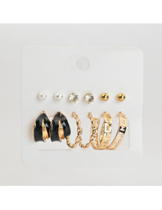 Set de Aros Esmaltado | Infinita Moda | Mayorista