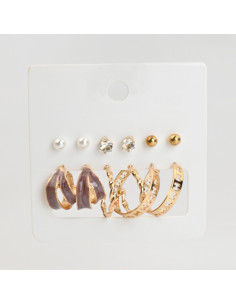 Set de Aros Esmaltado | Infinita Moda | Mayorista