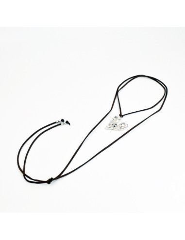 Collar Corbatero de Gamuza con Dije Corazón| Mayorista