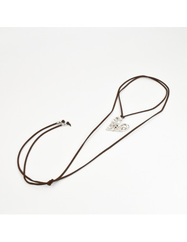 Collar Corbatero de Gamuza con Dije Corazón| Mayorista