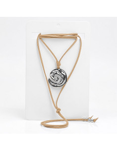 Collar Corbatero de Gamuza con Dije Espiral | Mayorista