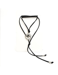 Collar Corbatero de Gamuza con Dije Sol | Infinita Moda