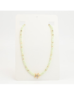 Collar de Piedras de Cristal con Estrella de Mar | Mayorista