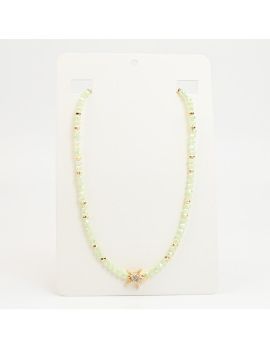 Collar de Piedras de Cristal con Estrella de Mar | Mayorista